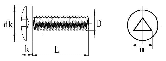 screws Triangle pan drawing