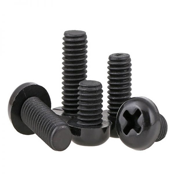 Round head nylon screws black