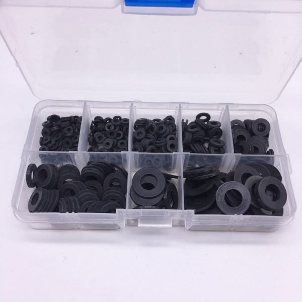Flat Washers Plastic Box Kits Nylon Black Pack 500 Pcs