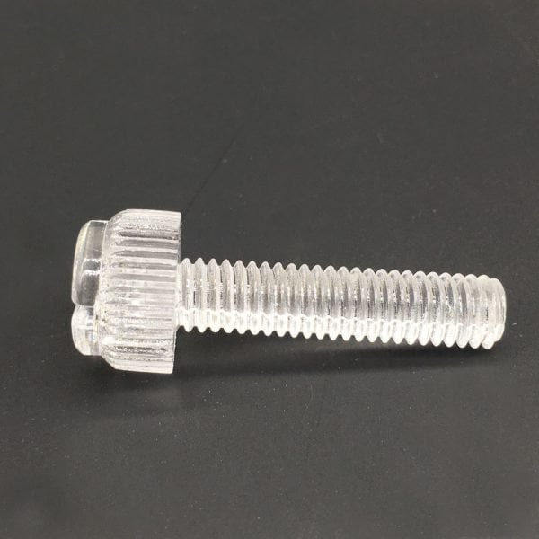 Thumb Screws Plastic PC Clear Knurled Head Slotted - Image 2