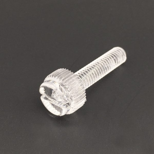 Thumb Screws Plastic PC Clear Knurled Head Slotted
