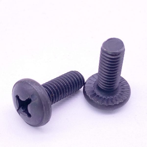 M6 Furniture Screws Black Office Chair Screws Pan Head Phillips Drive Pack 100