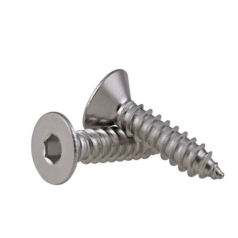 Stainless Steel 304 Flat Head Hex Socket Self Tapping Wood Screws - WKOOA