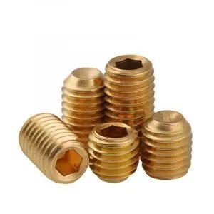 Fine Pitch Brass Set Screws Adjusting Slotted Flat Point