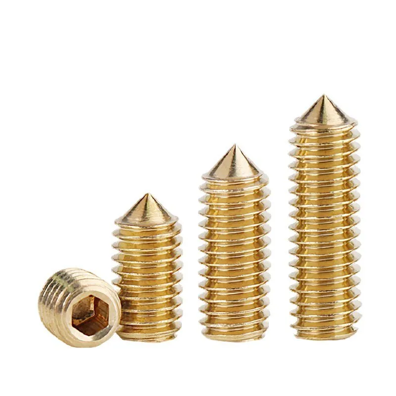 Brass Tipped Set Screws Hex Socket Cone Point