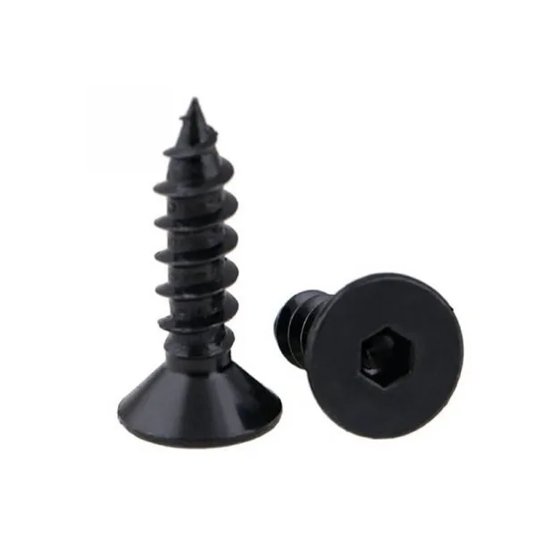 Hex Socket Flat Head Self Tapping Screws Black