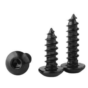 Tornillos autorroscantes de cabeza de botón de acero inoxidable negro