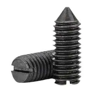 Grade 12.9 Black Slotted Set Screws With Cone Point